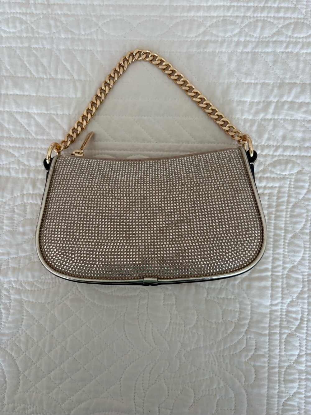 Michael Kors gold clutch with removable strap